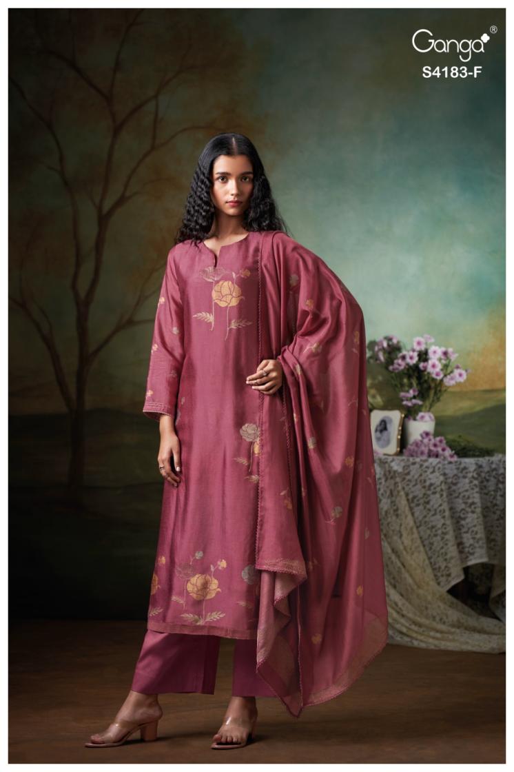BUY GANGA SUITS ONLINE SINGLE PIECE GANGA FERIEL S4183 PREMIUM SUIT