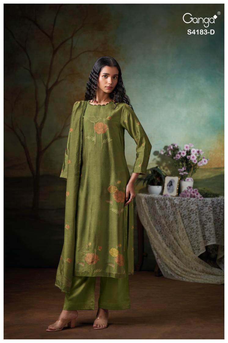 BUY GANGA SUITS ONLINE SINGLE PIECE GANGA FERIEL S4183 TOP DESIGN