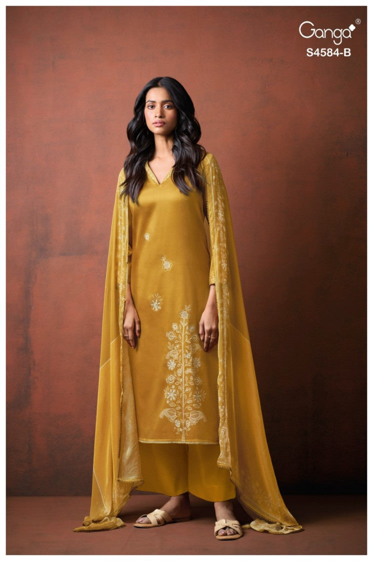 BUY GANGA SUITS WITH PRICE GANGA FESKA S4584 NEW CATALOGUE