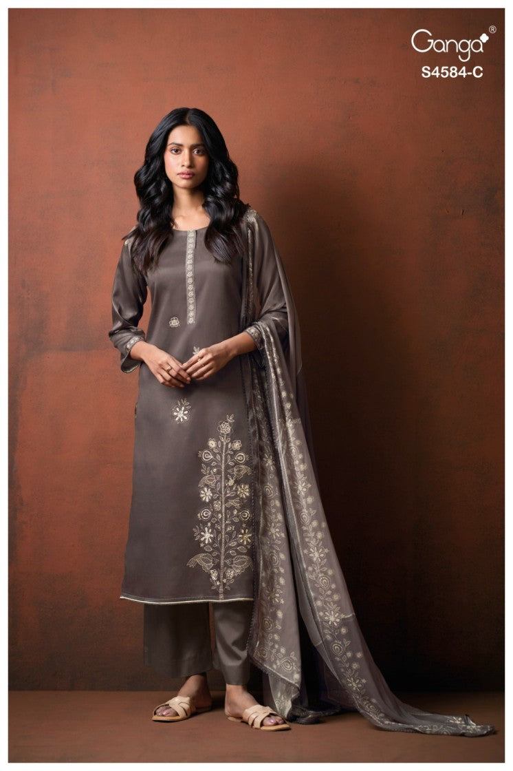 BUY GANGA SUITS WITH PRICE GANGA FESKA S4584 CLOSEUP IMAGE