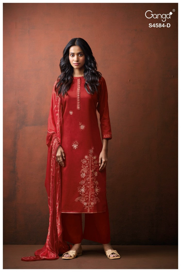 BUY GANGA SUITS WITH PRICE GANGA FESKA S4584 BACK VIEW
