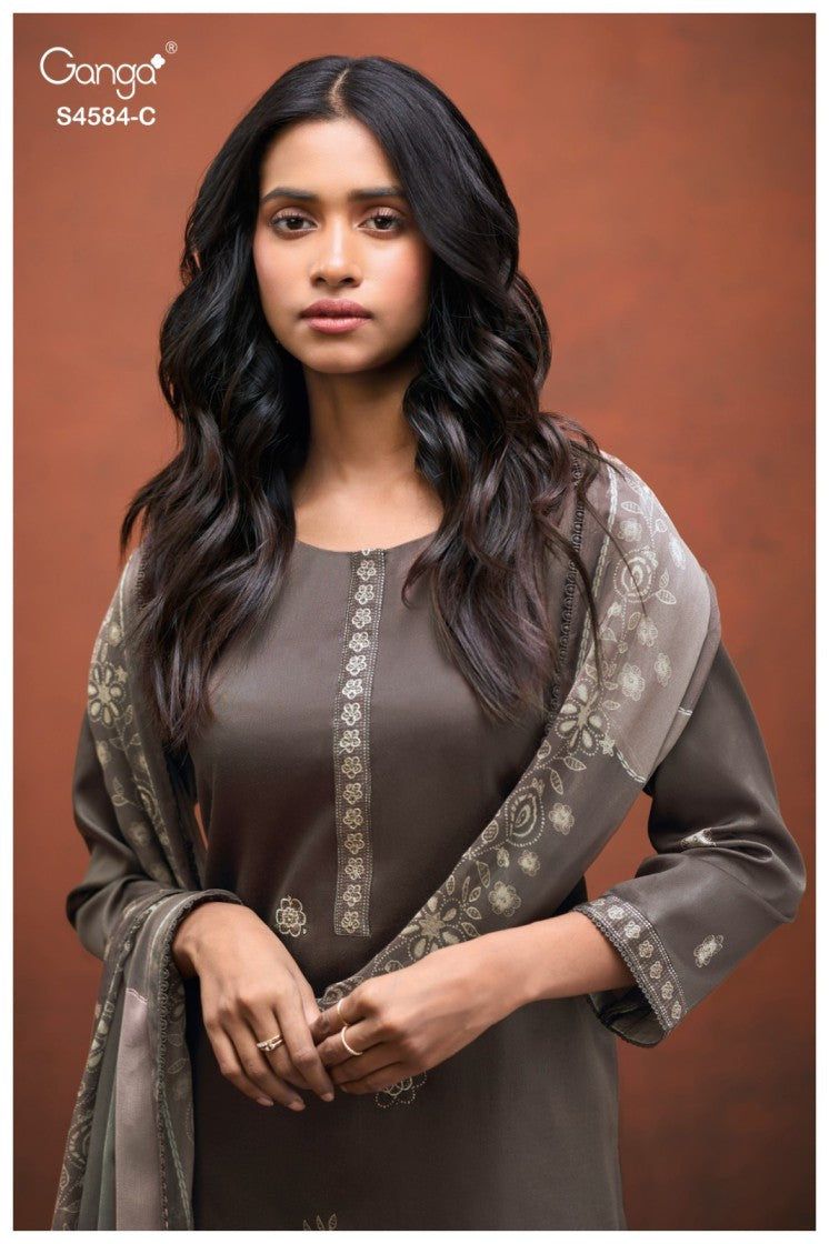 BUY GANGA SUITS WITH PRICE GANGA FESKA S4584 FULL SET