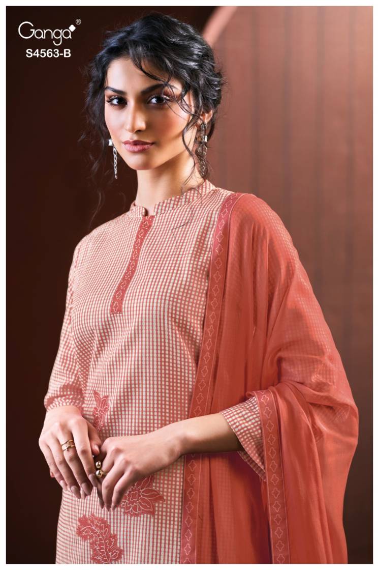 BUY GANGA SUITS GANGA FIRAEKA S4563 FABRIC DETAIL