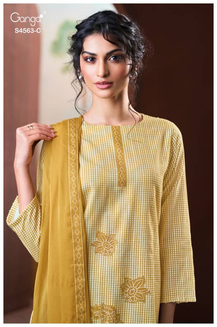 BUY GANGA SUITS GANGA FIRAEKA S4563 DUPATTA DESIGN