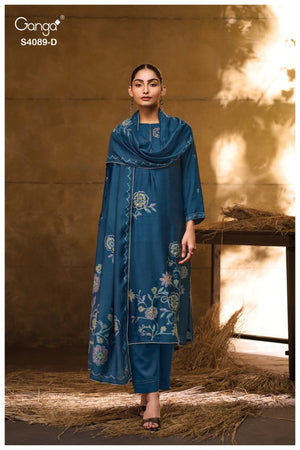 GANGA FLEVIA S4089 PREMIUM PURE BEMBERG SALWAR SUIT