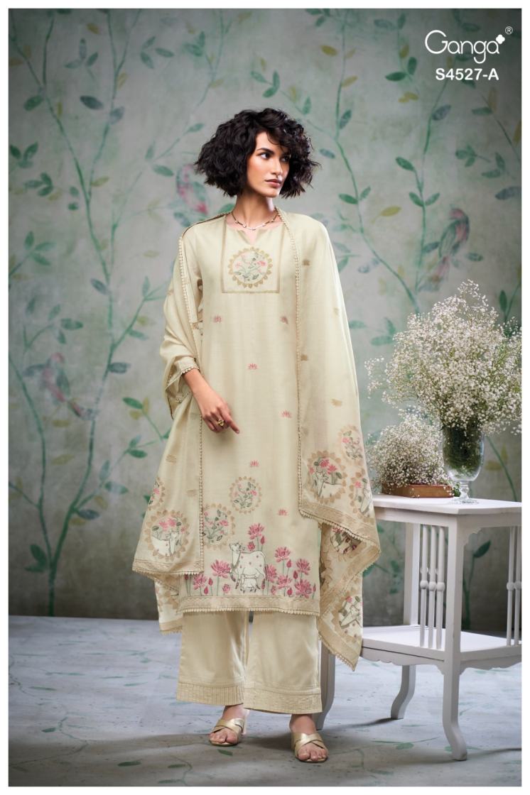 GANGA GABRIELLA S4527 PREMIUM PURE VISCOSE WOVEN SILK SUIT