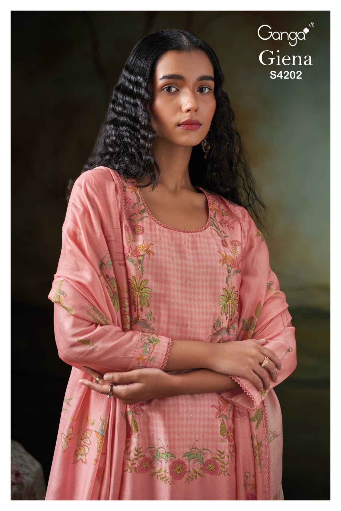 BUY GANGA SUITS ONLINE GANGA GIENA S4202 FABRIC DETAIL