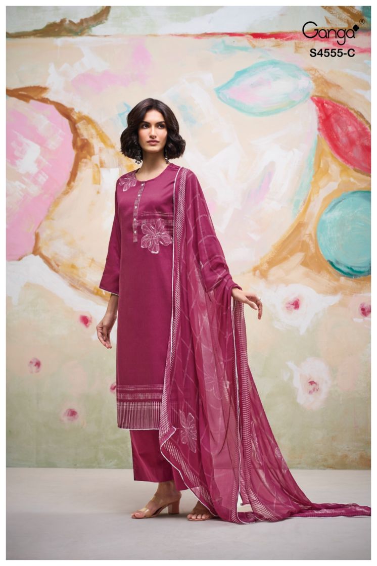 BUY GANGA SUITS GANGA GIREYA S4555 DUPATTA DESIGN