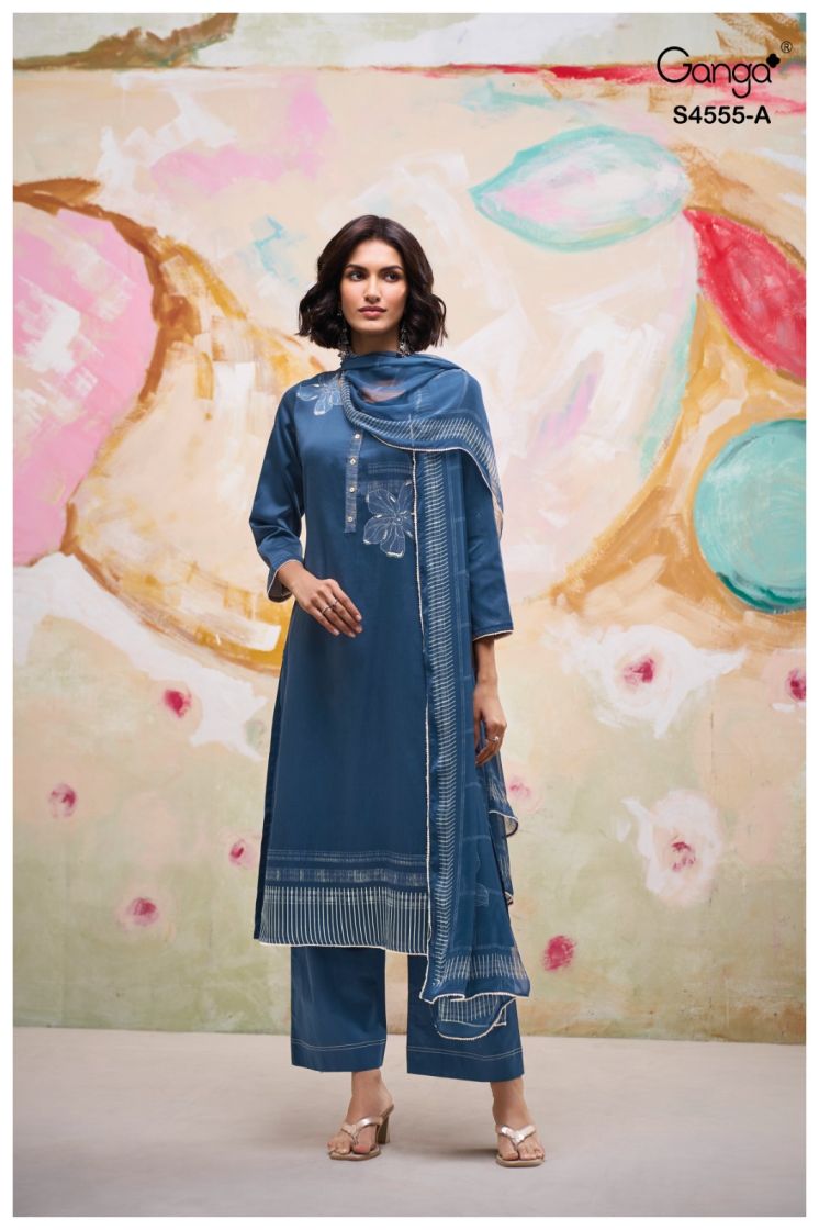 BUY GANGA SUITS GANGA GIREYA S4555 FABRIC DETAIL