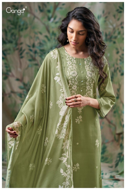 BUY GANGA SUITS SINGLE PIECE GANGA GISELLE S3705 FRONT VIEW