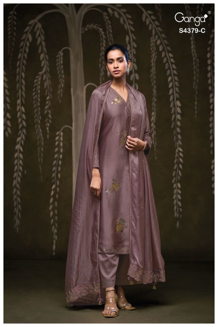 BUY GANGA SUITS SINGLE PIECE GANGA GLYNA S4379 BACK VIEW