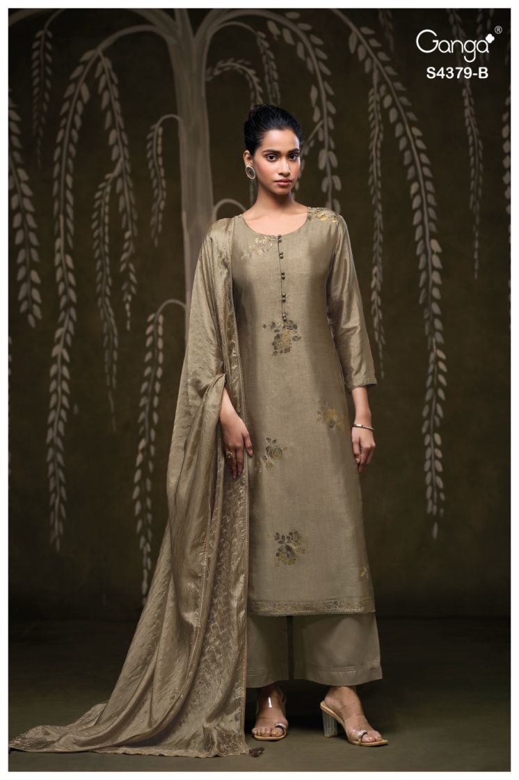 BUY GANGA SUITS SINGLE PIECE GANGA GLYNA S4379 CLOSEUP IMAGE