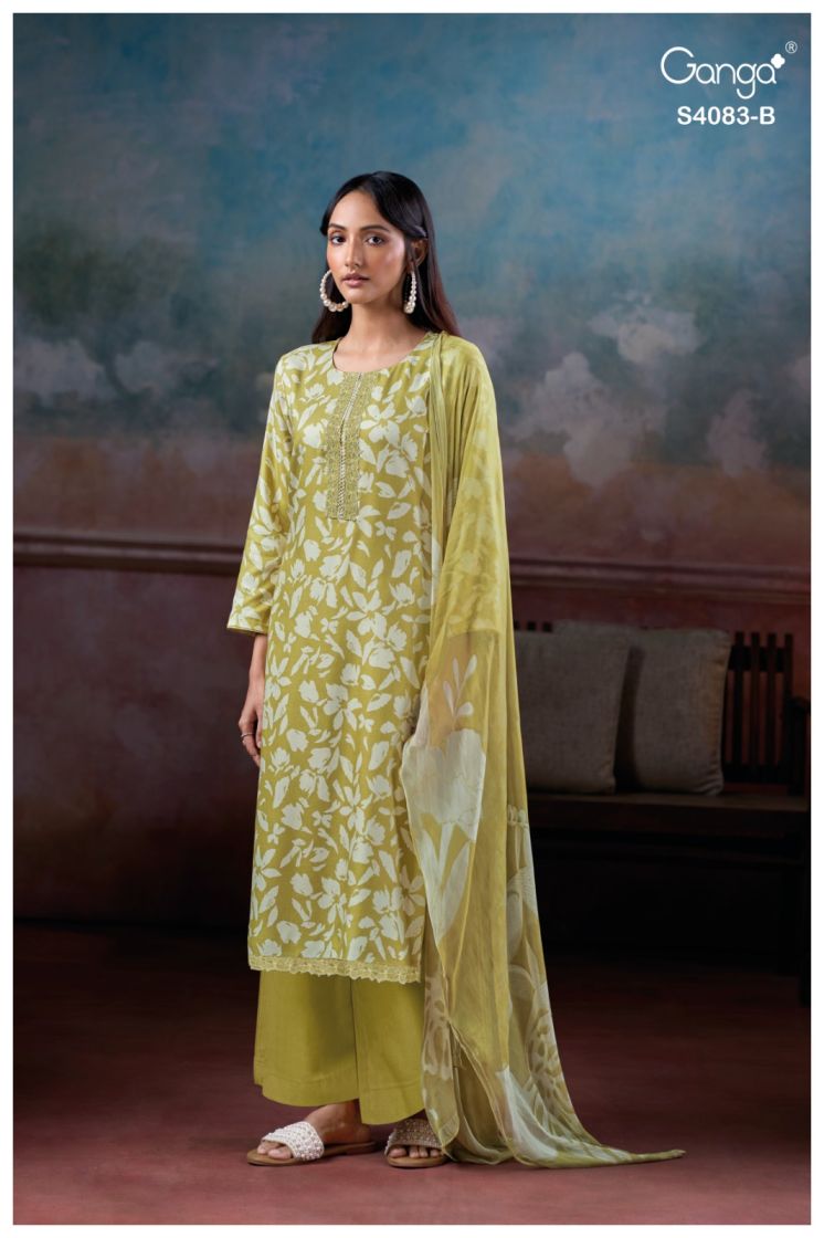 BUY GANGA SUITS WITH PRICE GANGA GYNAH S4083 FULL SET