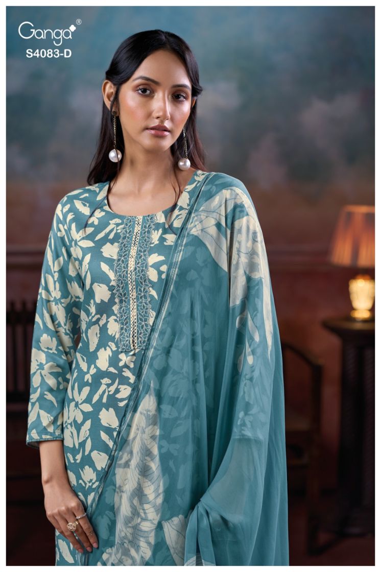 BUY GANGA SUITS WITH PRICE GANGA GYNAH S4083 BACK VIEW