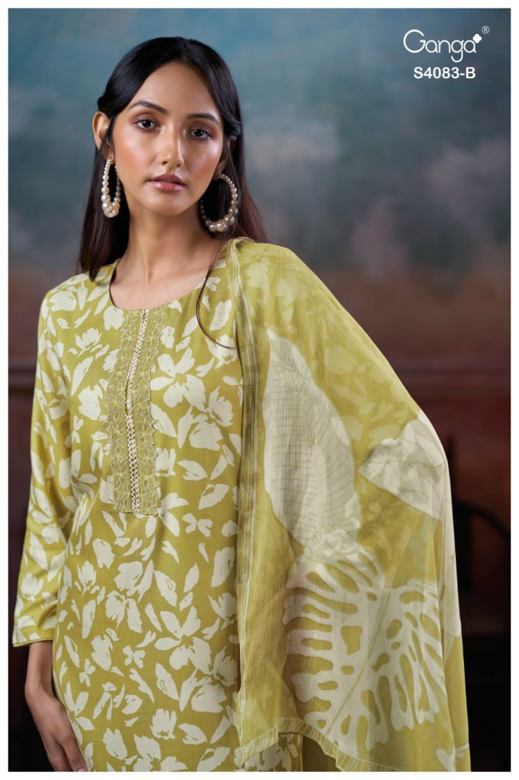 BUY GANGA SUITS WITH PRICE GANGA GYNAH S4083 CLOSEUP IMAGE