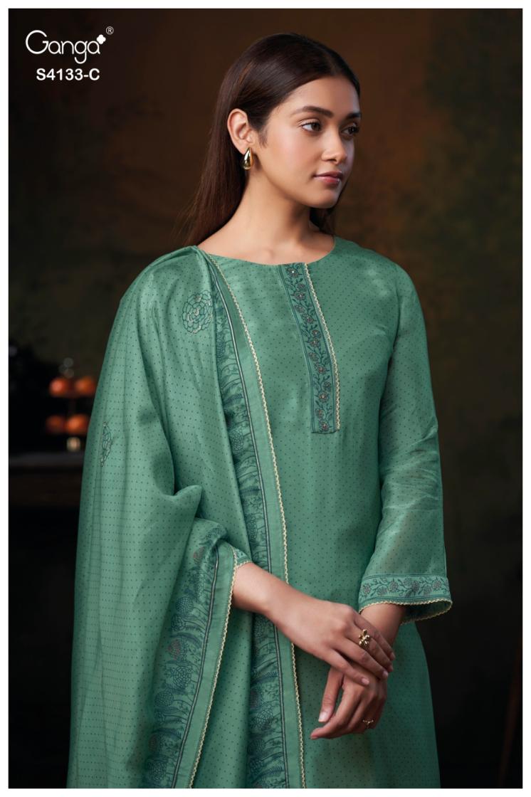 BUY GANGA SUITS ONLINE GANGA HAMSINI S4133 FULL SET