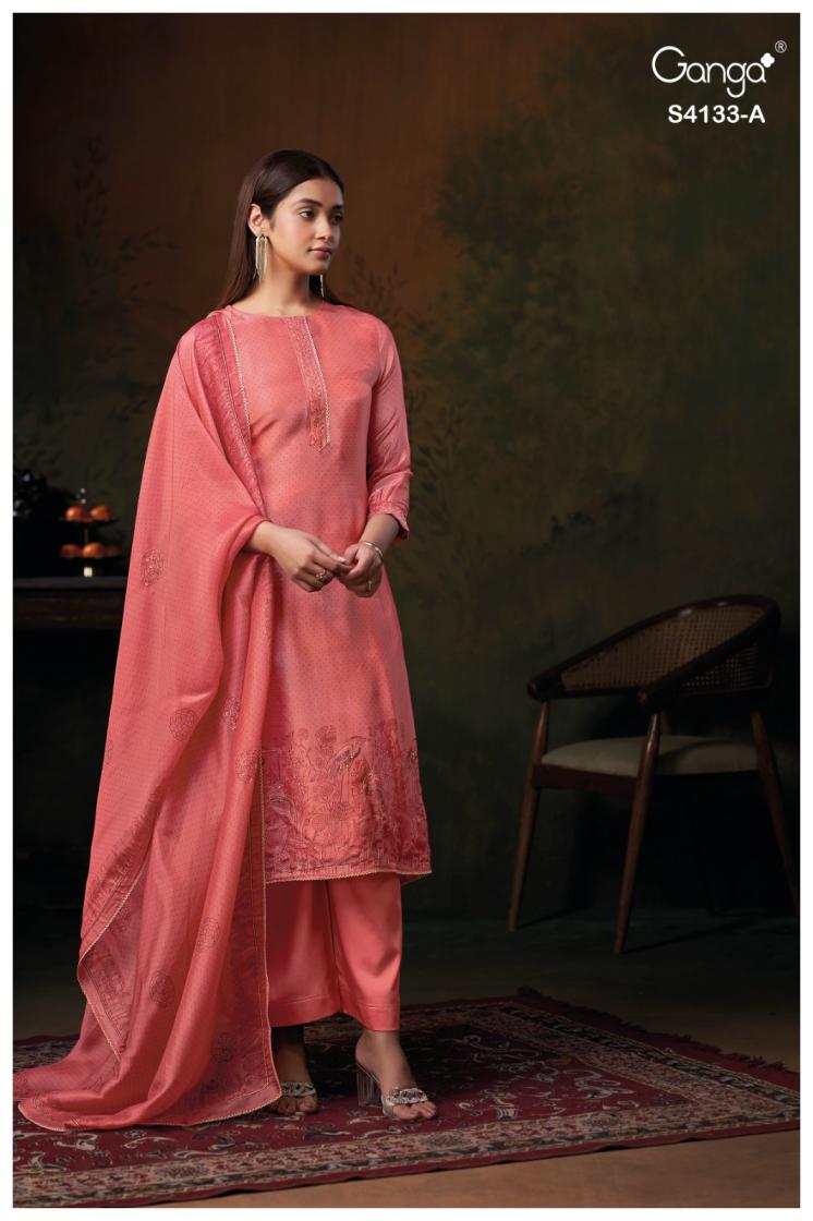 BUY GANGA SUITS ONLINE GANGA HAMSINI S4133 FRONT VIEW