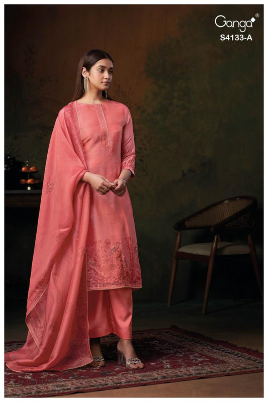 BUY GANGA SUITS ONLINE GANGA HAMSINI S4133 FRONT VIEW