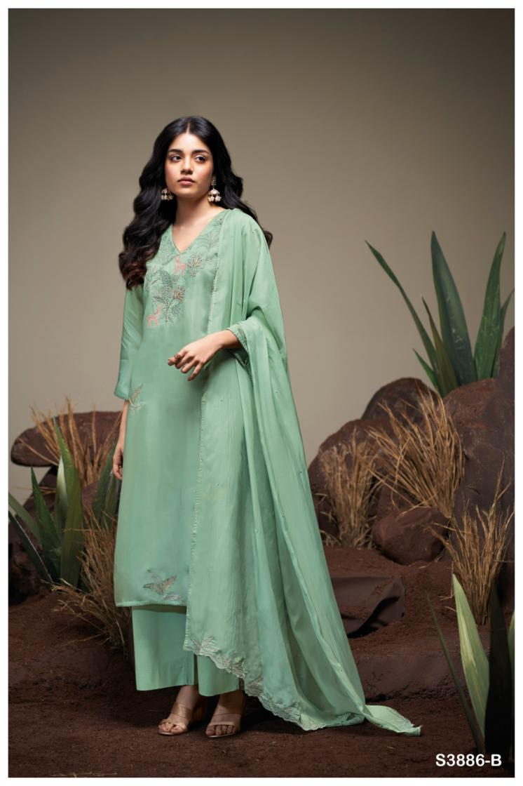 BUY GANGA SUITS SINGLE PIECE GANGA HAVILYN S3886 FULL SET