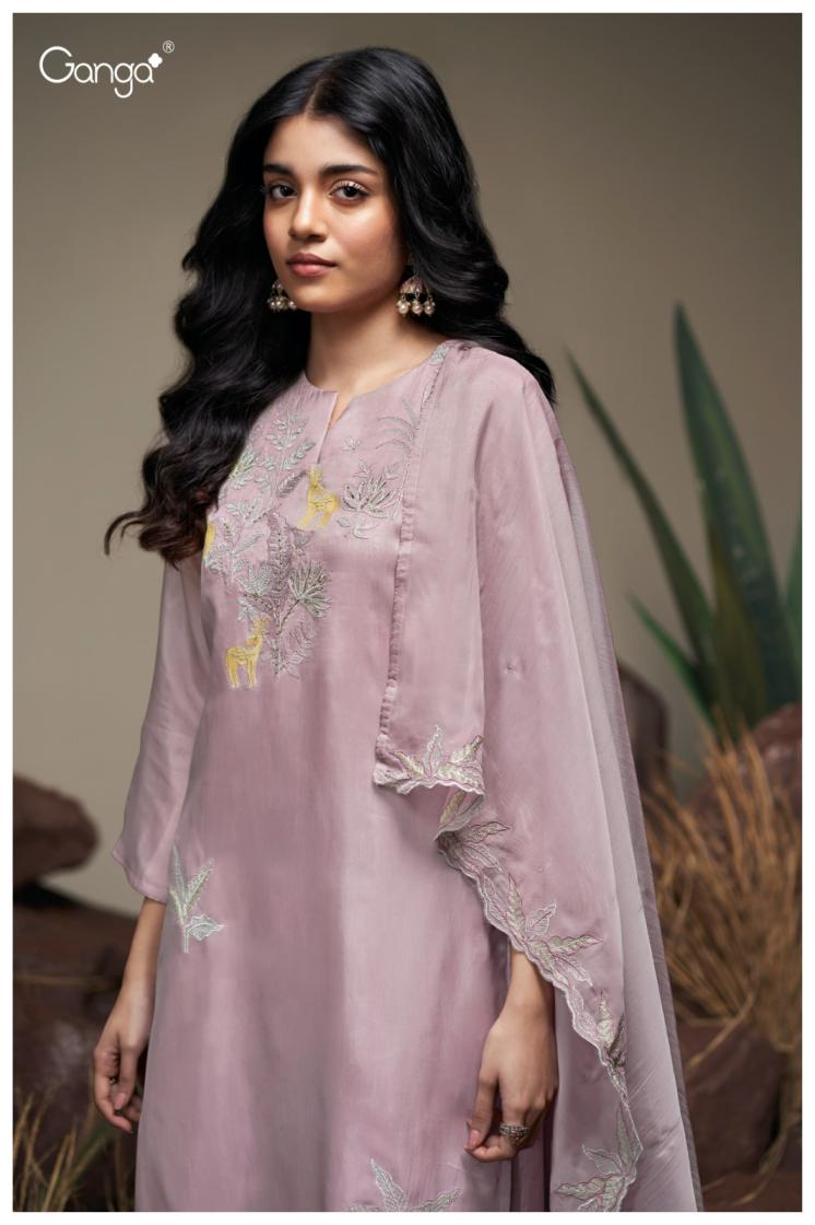 BUY GANGA SUITS SINGLE PIECE GANGA HAVILYN S3886 FRONT VIEW