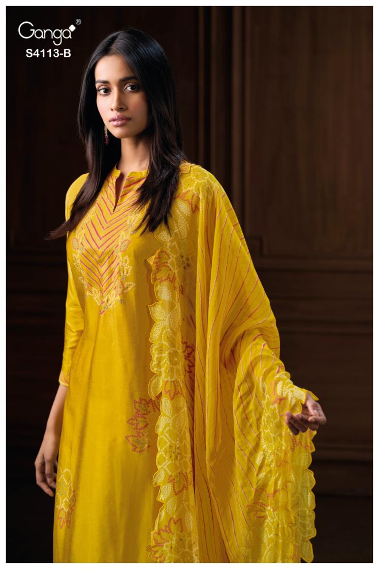 BUY GANGA FASHION SUITS ONLINE SALE GANGA HELEEN S4113 FULL SET