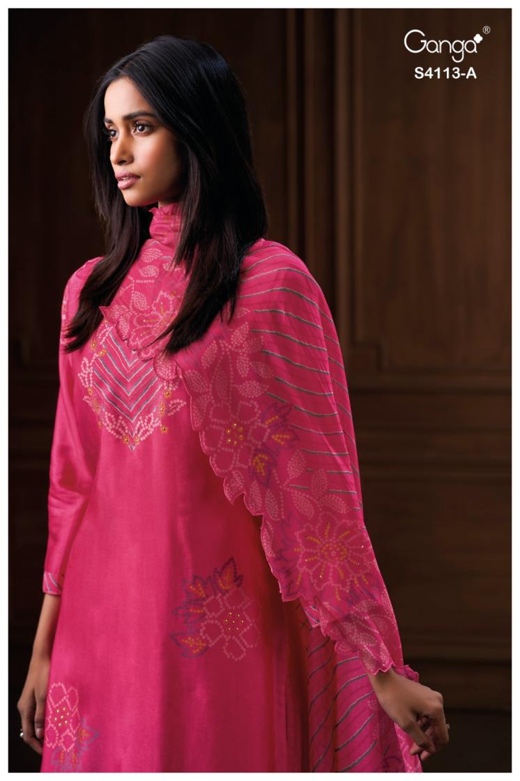 BUY GANGA FASHION SUITS ONLINE SALE GANGA HELEEN S4113 DUPATTA DESIGN