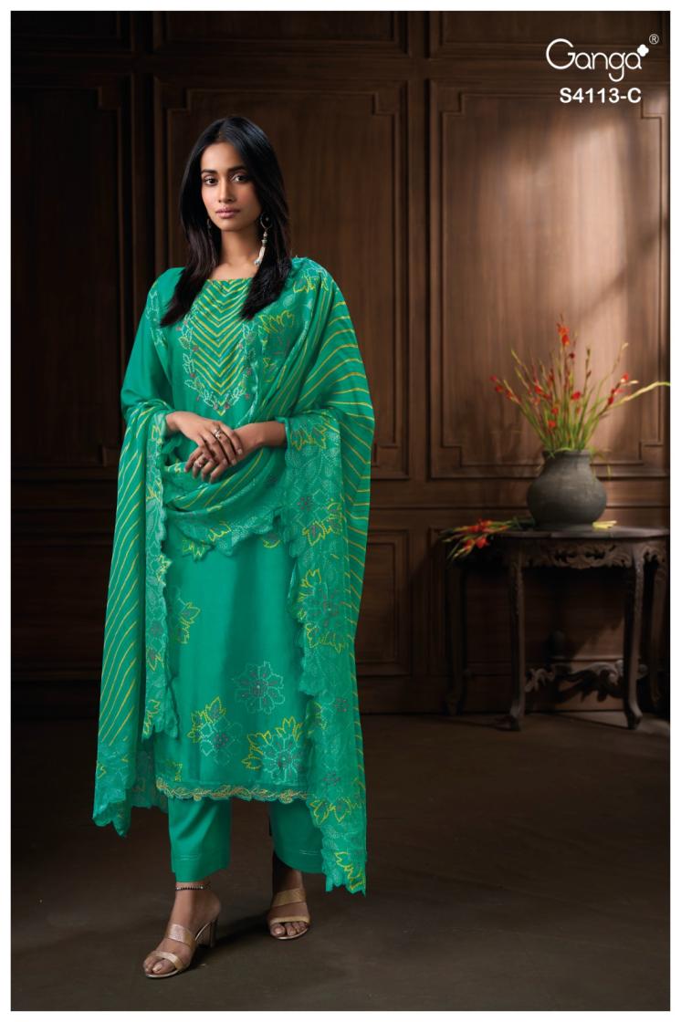 BUY GANGA FASHION SUITS ONLINE SALE GANGA HELEEN S4113 TOP DESIGN
