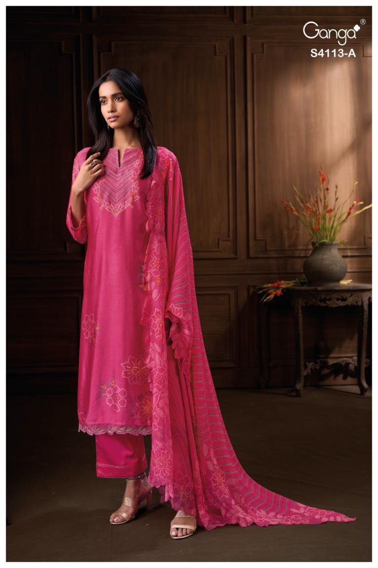BUY GANGA FASHION SUITS ONLINE SALE GANGA HELEEN S4113 BACK VIEW