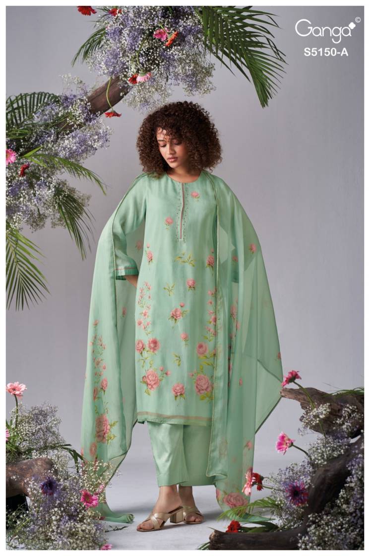 BUY GANGA SUITS GANGA HELOISE S5150 FABRIC DETAIL