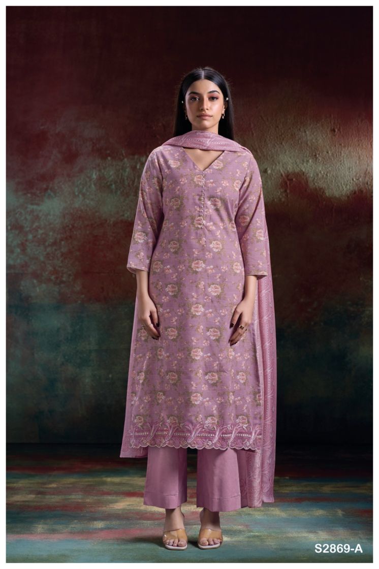 BUY GANGA SUITS GANGA HLAING S2869 FABRIC DETAIL