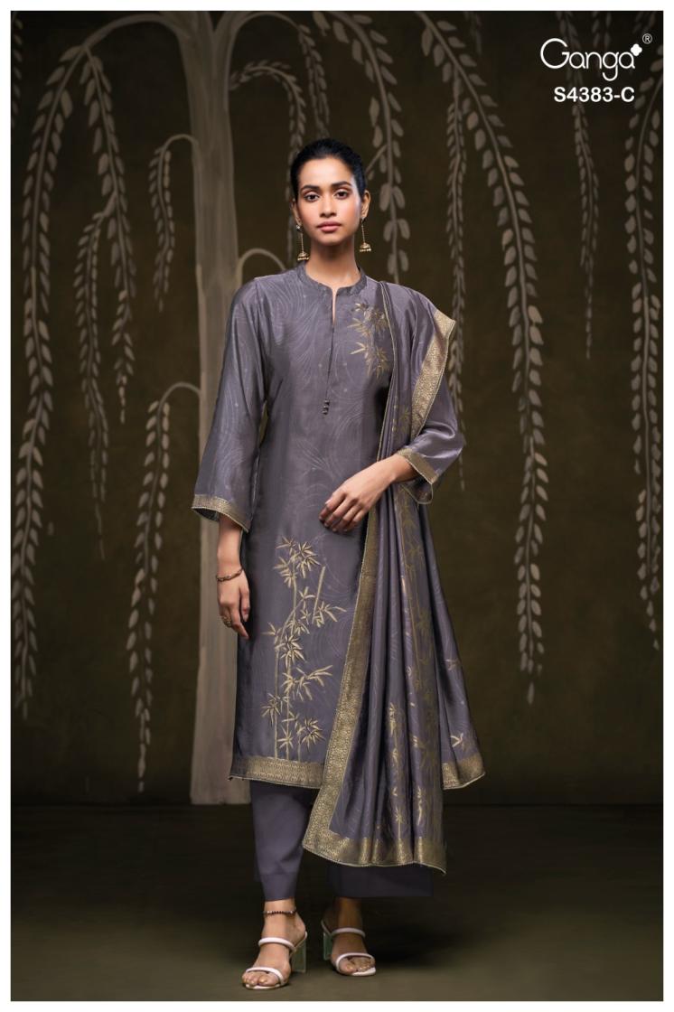GANGA HRIDAYA S4383 PREMIUM PURE VISCOSE WOVEN SILK JACQUARD SUIT