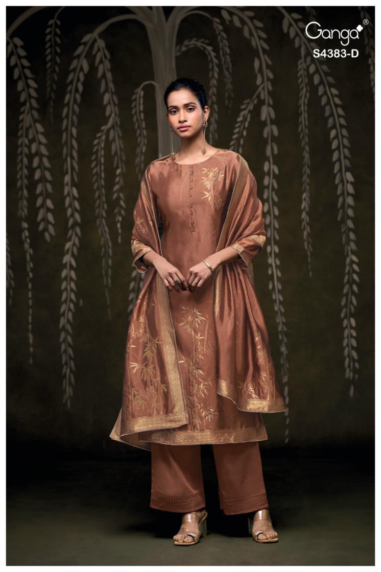 BUY GANGA SUITS SINGLE PIECE GANGA HRIDAYA S4383 FRONT VIEW