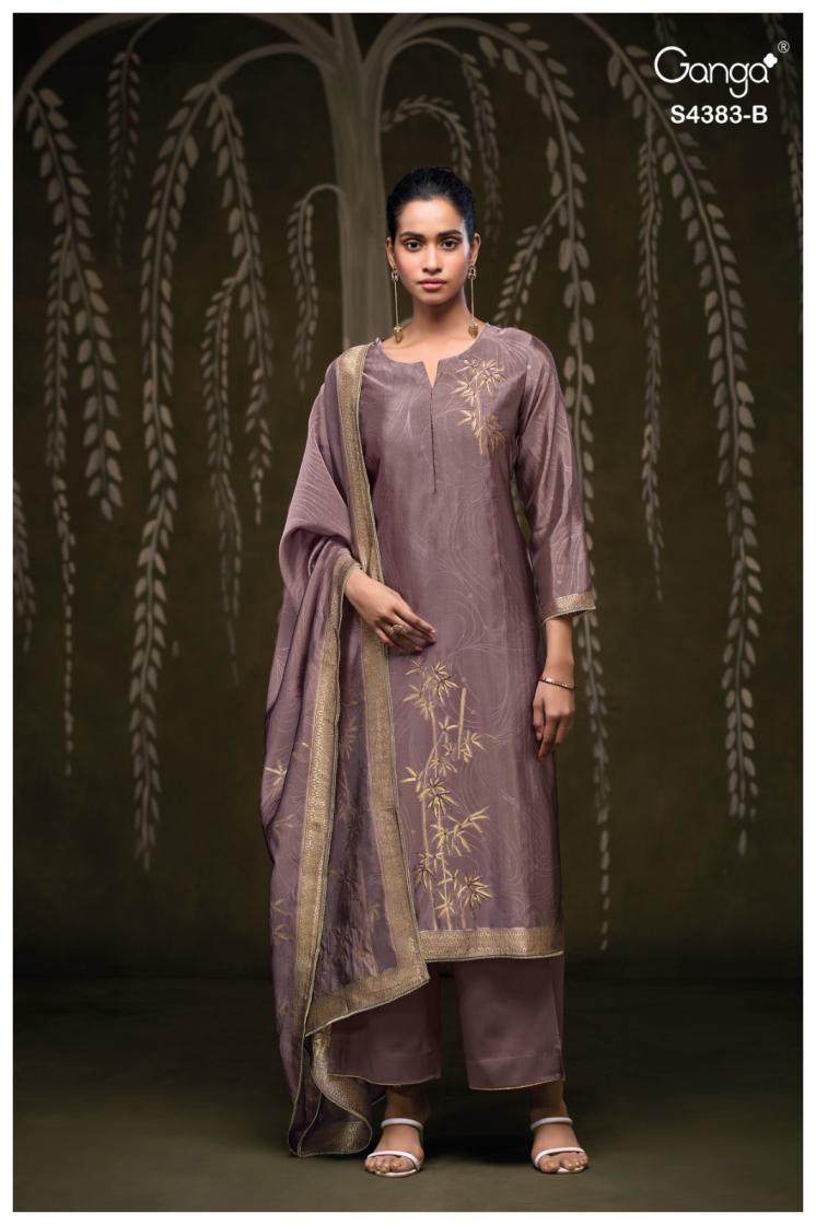 BUY GANGA SUITS SINGLE PIECE GANGA HRIDAYA S4383 FULL SET