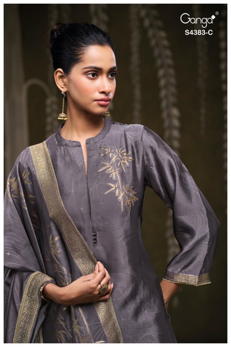 BUY GANGA SUITS SINGLE PIECE GANGA HRIDAYA S4383 PREMIUM SUIT