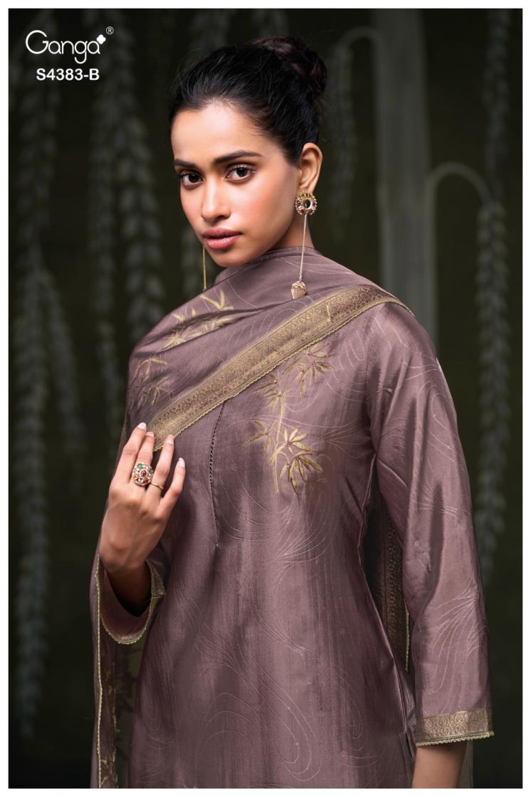 BUY GANGA SUITS SINGLE PIECE GANGA HRIDAYA S4383 BACK VIEW