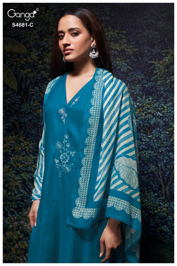 BUY GANGA SUITS ONLINE GANGA HRIDIKA S4681 FRONT VIEW