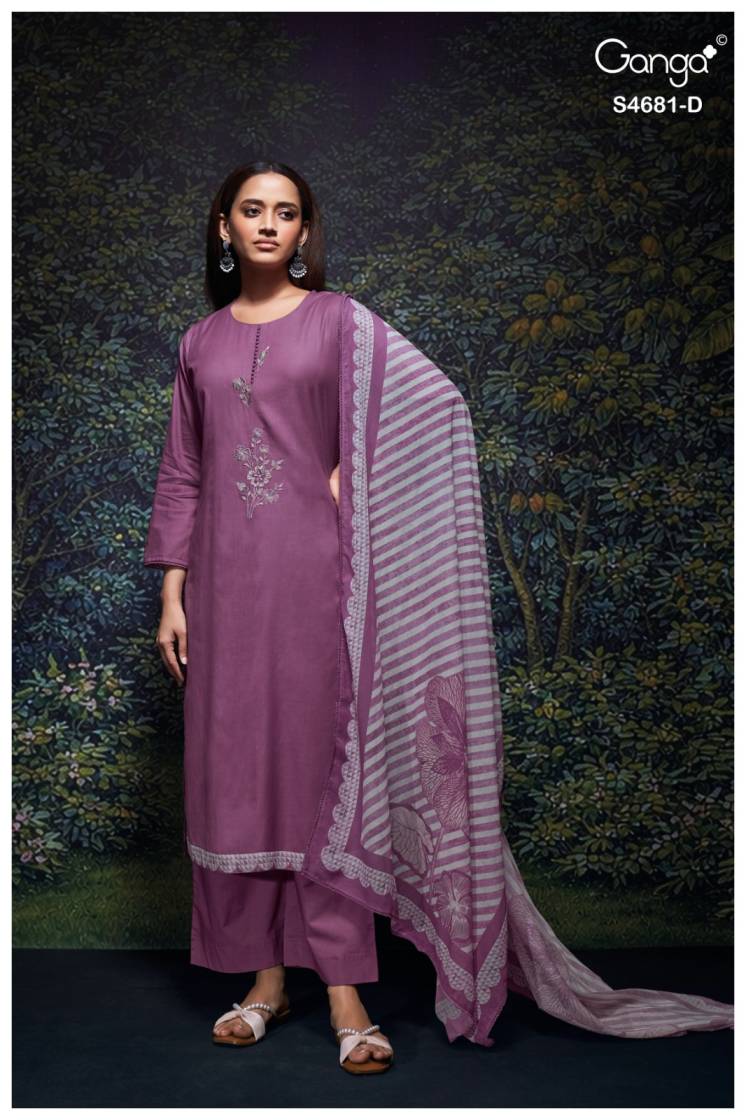 BUY GANGA SUITS ONLINE GANGA HRIDIKA S4681 DUPATTA DESIGN