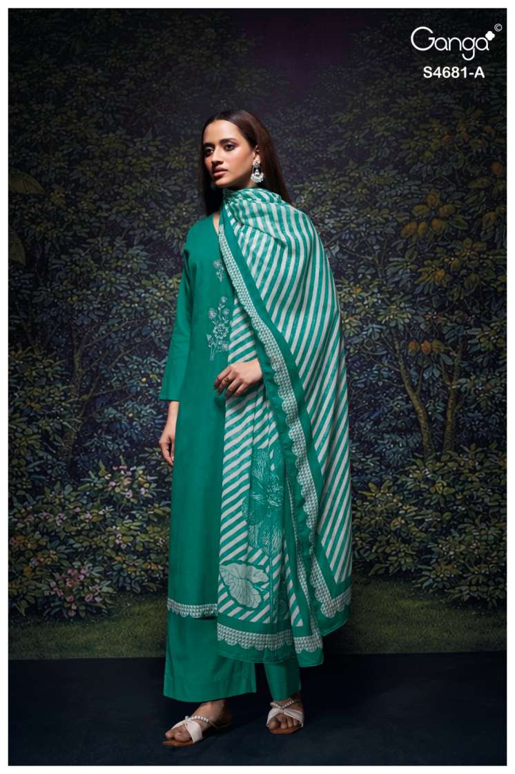 BUY GANGA SUITS ONLINE GANGA HRIDIKA S4681 FABRIC DETAIL