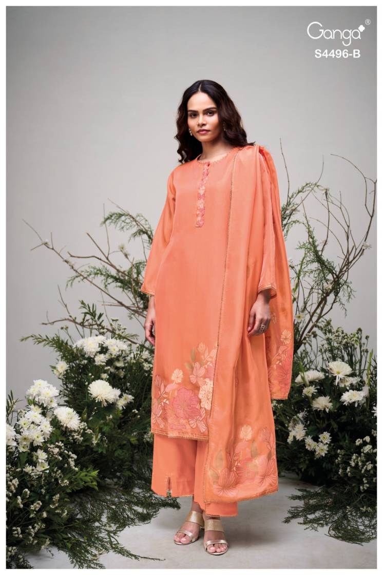 BUY GANGA SUITS ONLINE SALE GANGA HUSNA S4496 FULL SET