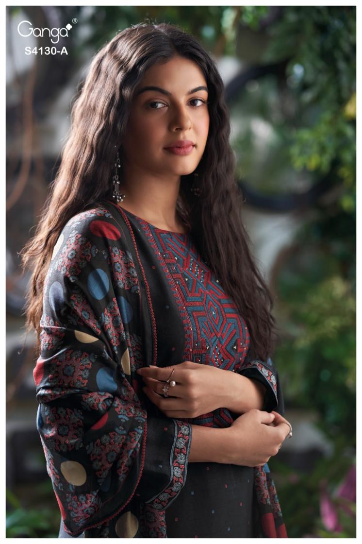 BUY GANGA SUITS WITH PRICE GANGA ILEANA S4130 BACK VIEW