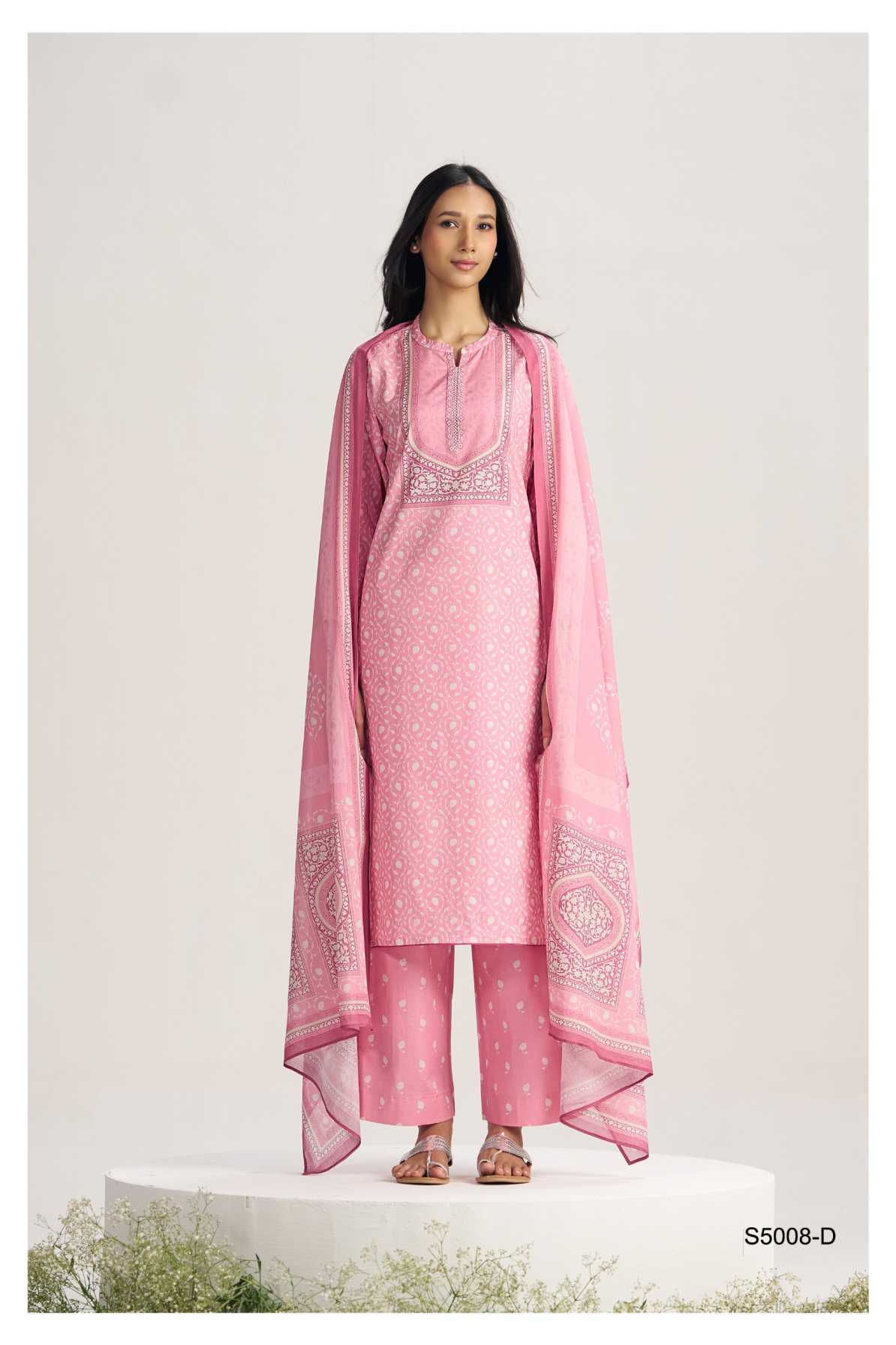 BUY GANGA SUITS WITH PRICE GANGA INDRATHA S5008 DUPATTA DESIGN
