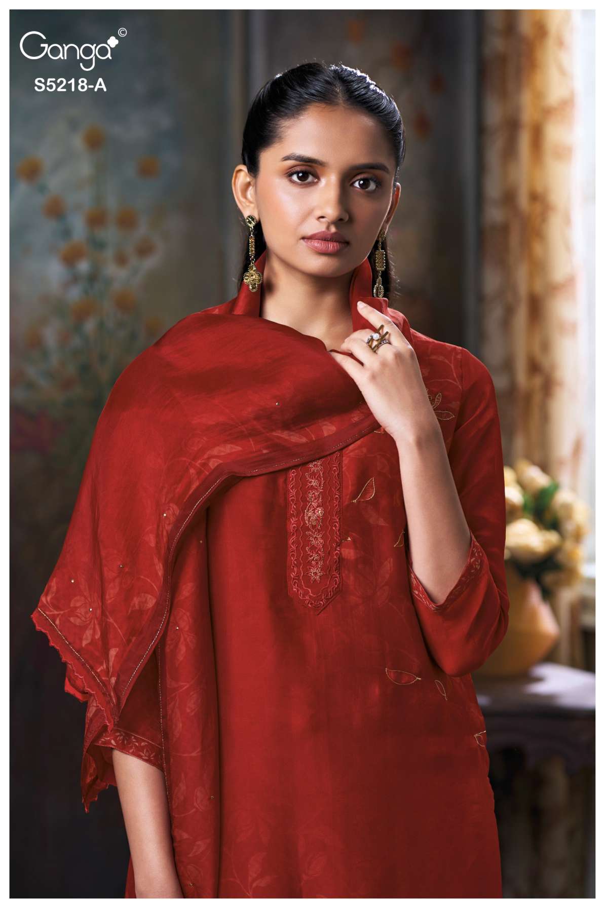 BUY GANGA SUITS GANGA INVIKA S5218 DUPATTA DESIGN