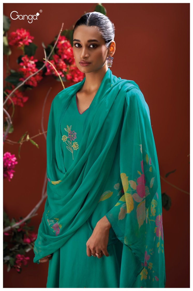 BUY GANGA SUITS WITH PRICE GANGA IRAYA S3861 DUPATTA DESIGN