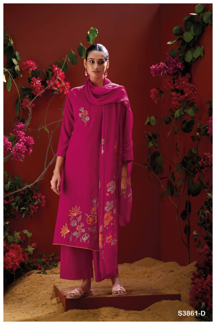 BUY GANGA SUITS WITH PRICE GANGA IRAYA S3861 BACK VIEW