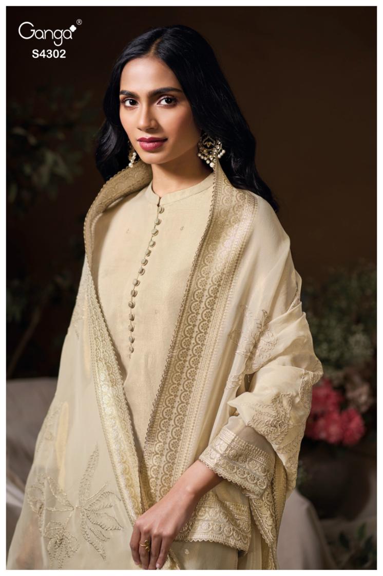 BUY GANGA SUITS SINGLE PIECE GANGA ISVAYA S4302 FRONT VIEW