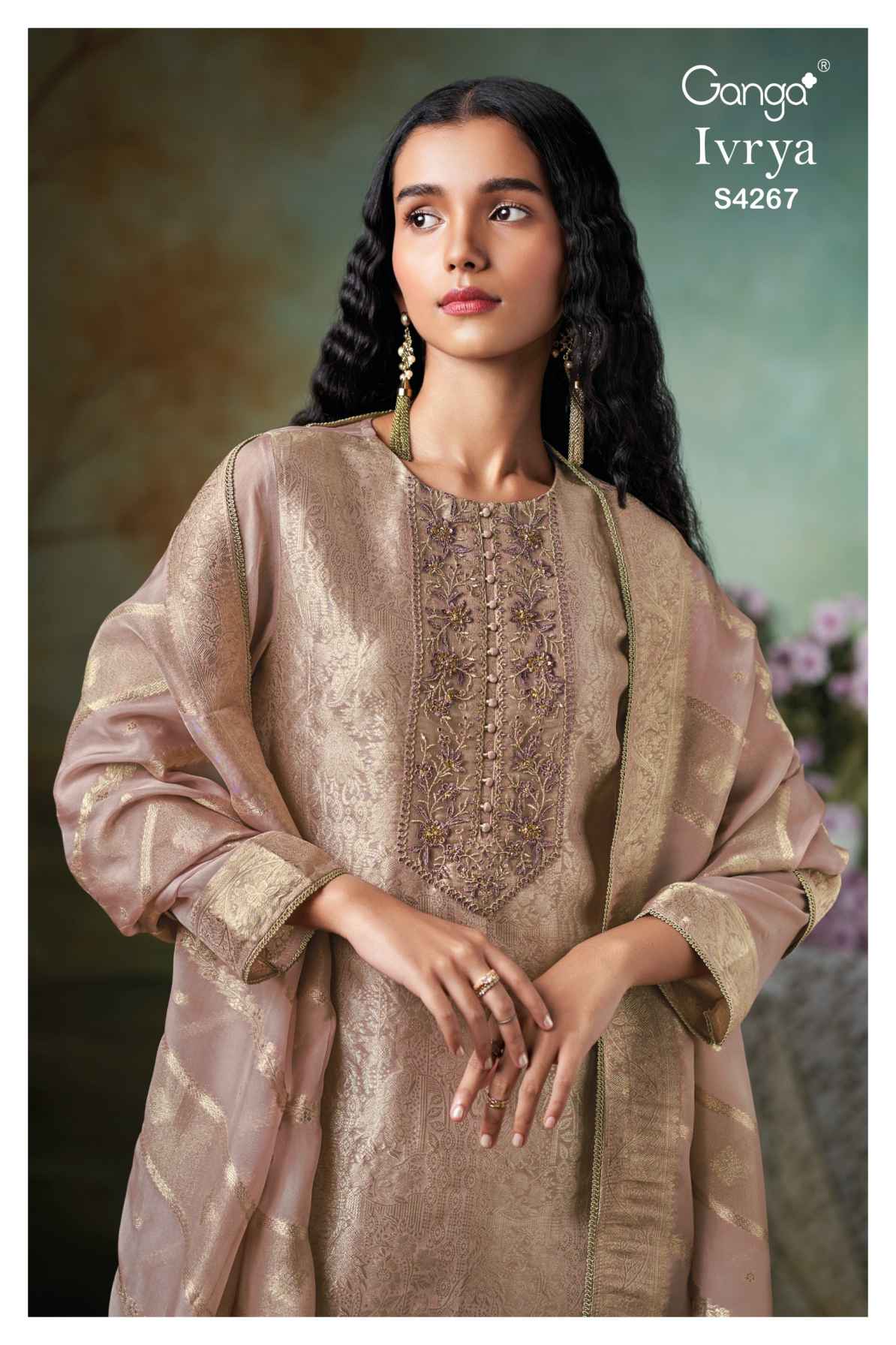 BUY GANGA SUITS ONLINE SALE GANGA IVRYA S4267 FRONT VIEW