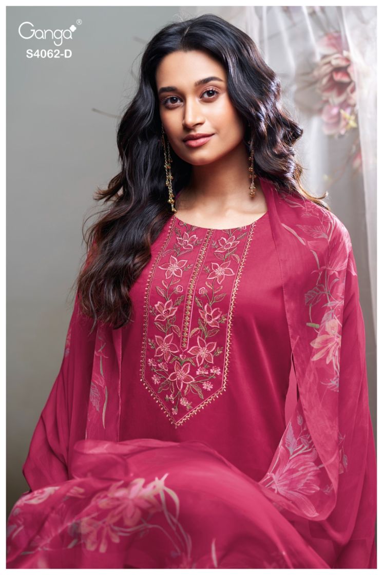 BUY GANGA SUITS SINGLE PIECE GANGA IZYRA S4062 CLOSEUP IMAGE