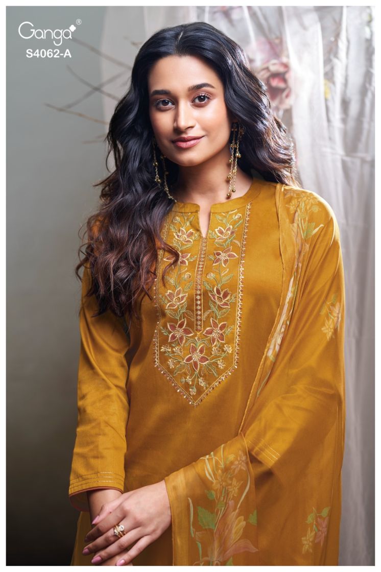 BUY GANGA SUITS SINGLE PIECE GANGA IZYRA S4062 NEW CATALOGUE