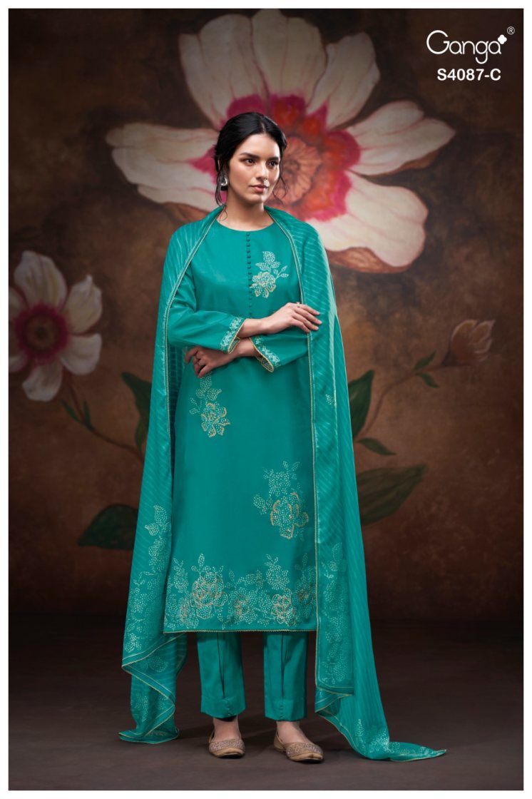 BUY GANGA SUITS ONLINE SALE GANGA JAASHVI S4087 FULL SET