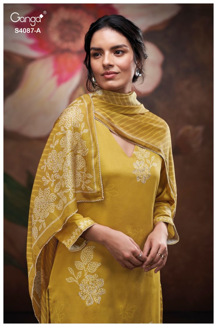 BUY GANGA SUITS ONLINE SALE GANGA JAASHVI S4087 DUPATTA DESIGN